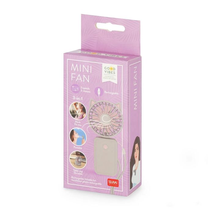 LEGAMI RECHARGEABLE FOLDABLE MINI FAN KITTY (#FAN0005)