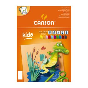 ΜΠΛΟΚ CANSON COLORLINE 25Χ35 220GR 10 Φ KIDS