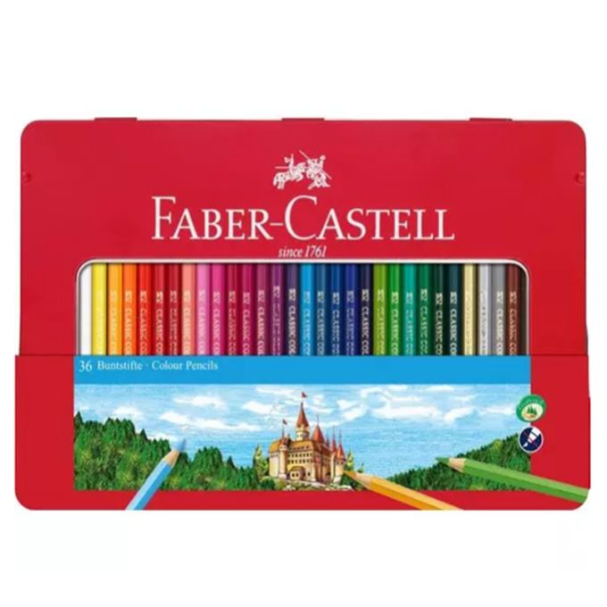 Ξυλομπογιές σε Μεταλλική Κασετίνα Faber Castell 36 Χρώματα 115846