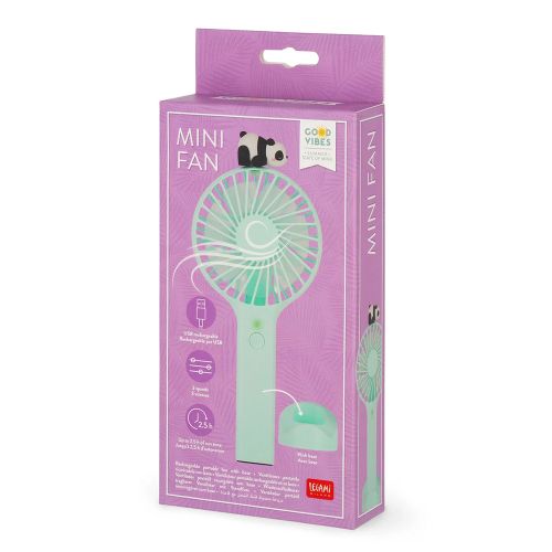 LEGAMI RECHARGEABLE PORTABLE MINI FAN WITH BASE PANDA (#MDF0001)