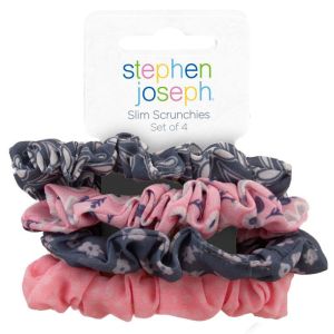 Σετ 4 Scrunchies Μαλλιών, Pink & Gray Floral Stephen joseph SJ1247PGF