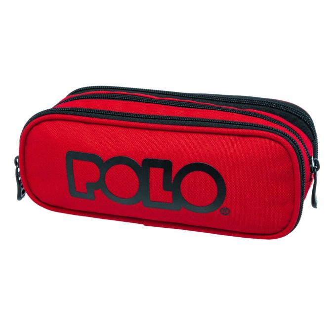 Κασετίνα Τριπλή Polo Triple Box με 3 θήκες Κόκκινη 937005-3000