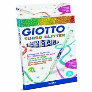 Μαρκαδόροι με Glitter 8 Χρώματα Giotto Turbo Glitter