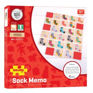 Ξύλινο Memo-Κάρτες Μνήμης Κάλτσες Big Jigs Toys BJ905