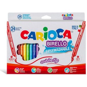 Μαρκαδόροι με διπλή μύτη Carioca Birellο 24 Χρώματα 133024300