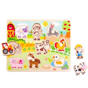 Ξύλινα Σφηνώματα Φάρμα Tooky Toy TY858