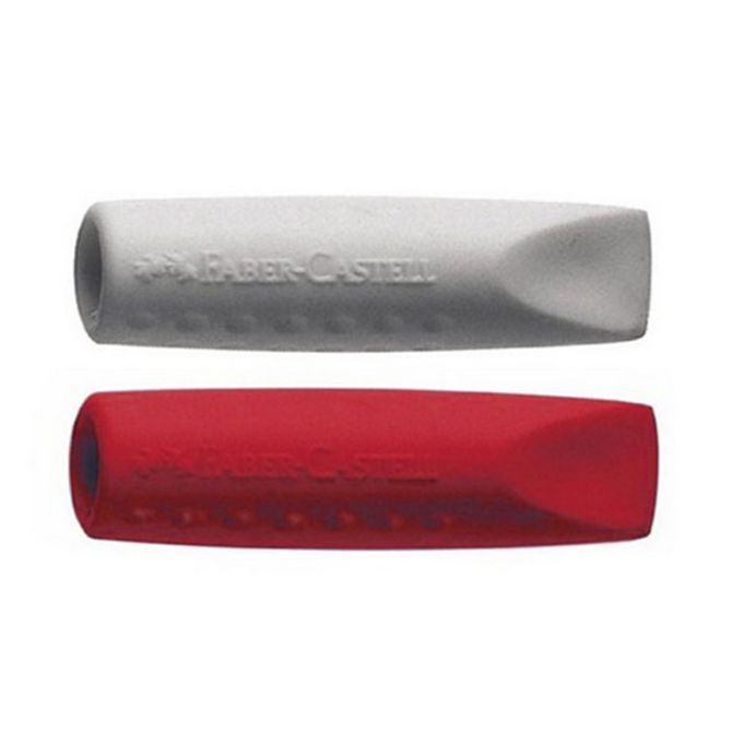 Γόμα Faber Castell Καπάκι Σετ 2τεμ. Κόκκινο-Γκρι 187001R