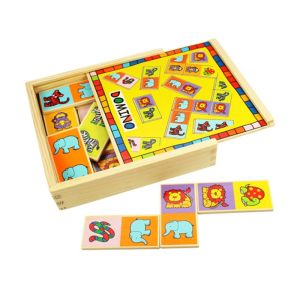 Ξύλινο Domino Ζωάκια σε Ξύλινο Κουτί Big Jigs Toys