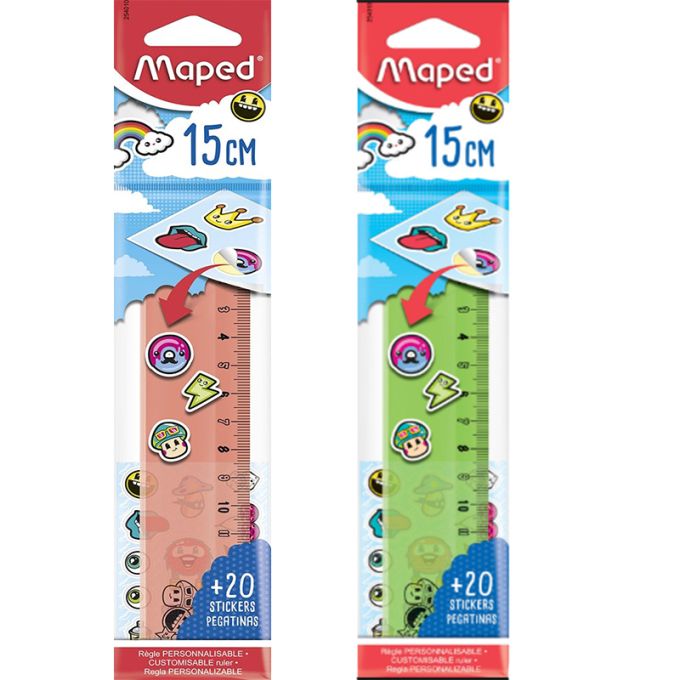 Χάρακας Maped Stick Art με Αυτοκόλλητα 15CM 254010