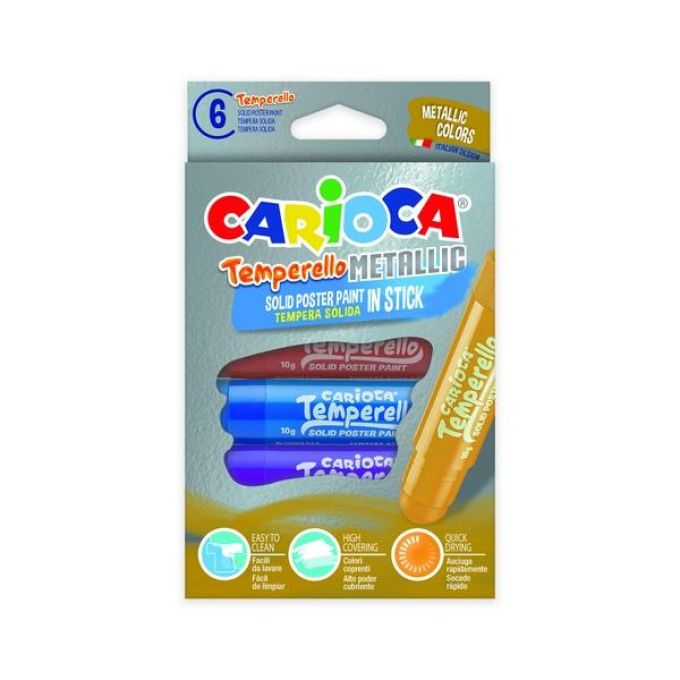 Μαρκαδόροι ζωγραφικής με Όψη Τέμπερας Carioca Temperello Metallic 6 χρώματα 133006674