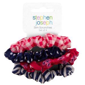 Σετ 4 Scrunchies Μαλλιών, Pink & Navy Floral stephen joseph SJ1247PNF