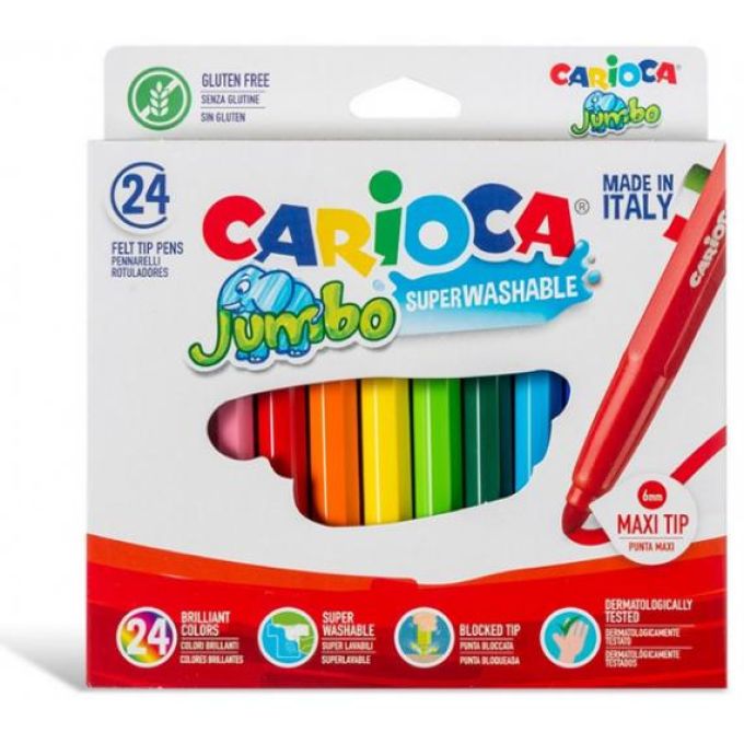 Μαρκαδόροι Χοντροί Superwashable Carioca Jumbo 24 Χρώματα 133024100