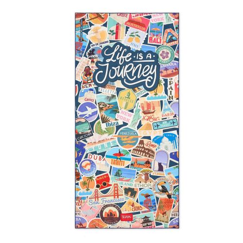 LEGAMI BEACH TOWEL 85X180 cm TRAVEL STICKERS (#BT0042)