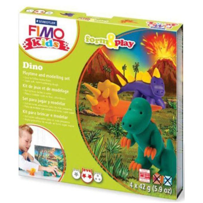 Πηλός Που Ψήνεται Fimo-Kids Dino Staedtler Set 4x42gr 8034-07