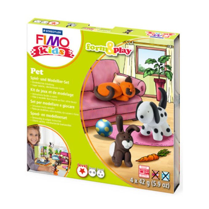 Πηλός Που Ψήνεται Fimo-Kids Pets Staedtler Set 4x42gr 8034-02