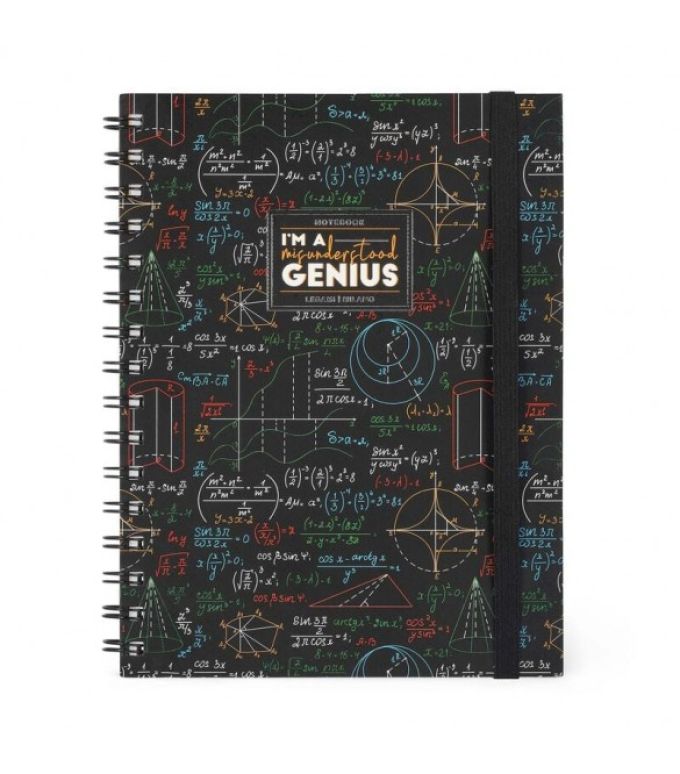 ΣΗΜΕΙΩΜΑΤΑΡΙΟ ΣΠΙΡΑΛ LEGAMI Α5 ΜΕ ΛΑΣΤΙΧΟ - LARGE SPIRAL NOTEBOOK - GENIUS (ΜΑΘΗΜΑΤΙΚΑ) A5NOTS0038