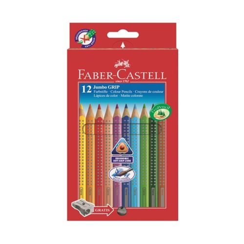 Ξυλομπογιές Jumbo Grip Faber Castell 12 Χρώματα 110912