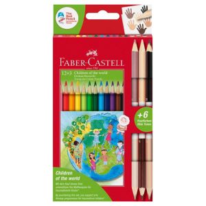 Ξυλομπογιές Faber Castell 12 Χρώματα + 6 Χρώματα σε Φυσικό Τόνο 201744