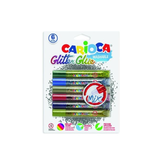 ΚΟΛΛΑ CARIOCA 42112 MIX GLIT.GLUE/6 10,5ML CN