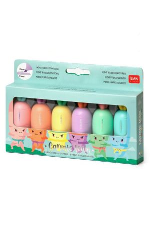 Legami Σετ 6 Μίνι Μαρκαδόροι Υπογράμμισης Carrate Team Set Of 6 Mini Highlighters - Καροτάκια HC0001