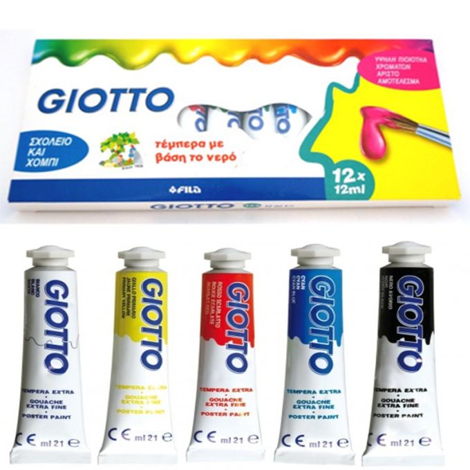 Τέμπερες Giotto 12 Χρώματα Χ 12ml