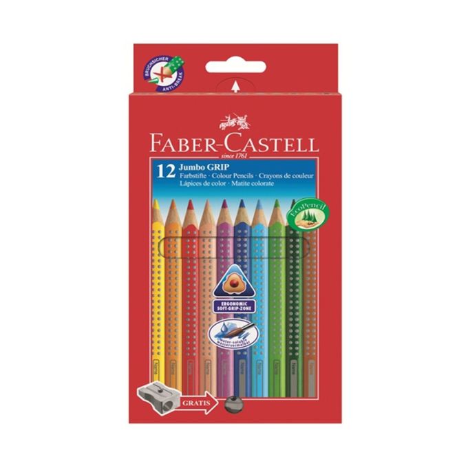 Ξυλομπογιές Jumbo Grip Faber Castell 12 Χρώματα 110912