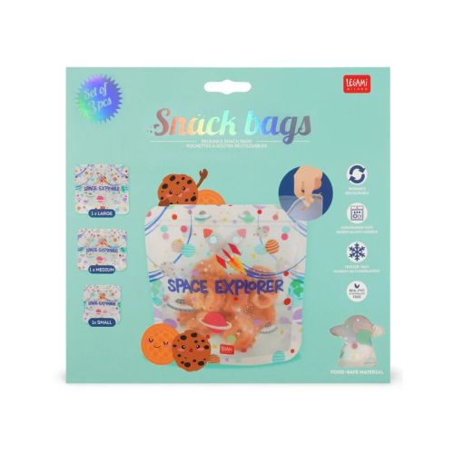 ΣΑΚΟΥΛΕΣ ΦΑΓΗΤΟΥ LEGAMI SNACK BAGS ΣΕΤ 3 ΤΕΜΑΧΙΩΝ SPACE EXPLORER  783728