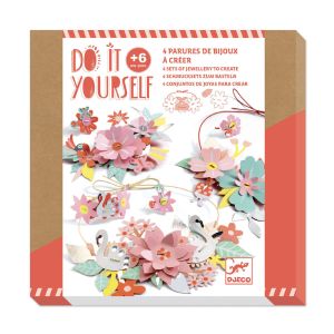 Djeco DIY Φτιάχνω σετ κοσμημάτων Λουλούδια μεταλλικό εφέ- FSC MIX  07957