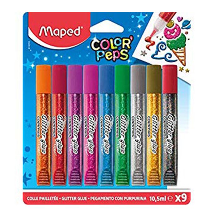 Σετ 9 Χρωμάτων Glitter Glue Maped 9x10,5ml 813010