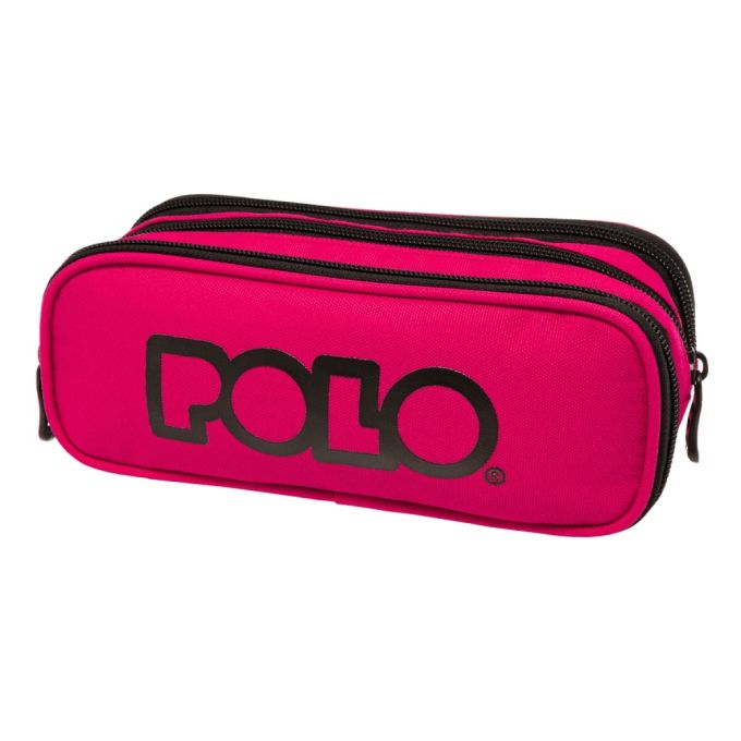 Κασετίνα Τριπλή Polo Triple Box με 3 θήκες Φούξια 937005-4400
