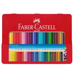 Ξυλομπογιές Grip σε Μεταλλική Κασετίνα Faber Castell 36 Χρώματα 112435