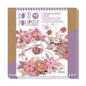 Djeco DIY Φτιάχνω σετ κοσμημάτων Λουλούδια - ζωάκια γκλίτερ εφέ - FSC MIX  07958